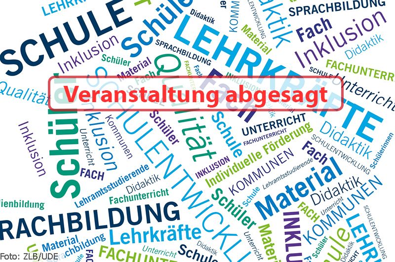 Wordle der Herbstschule mit dem Zusatz "Veranstaltung abgesagt"